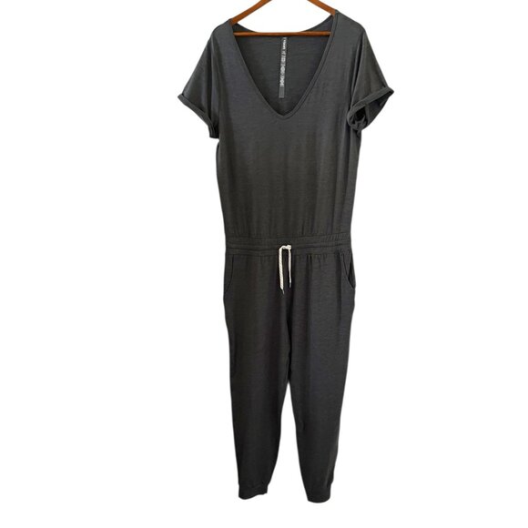 Vuori Pants - Vuori All Day Jumpsuit In Heather Charcoal Gray Size XL